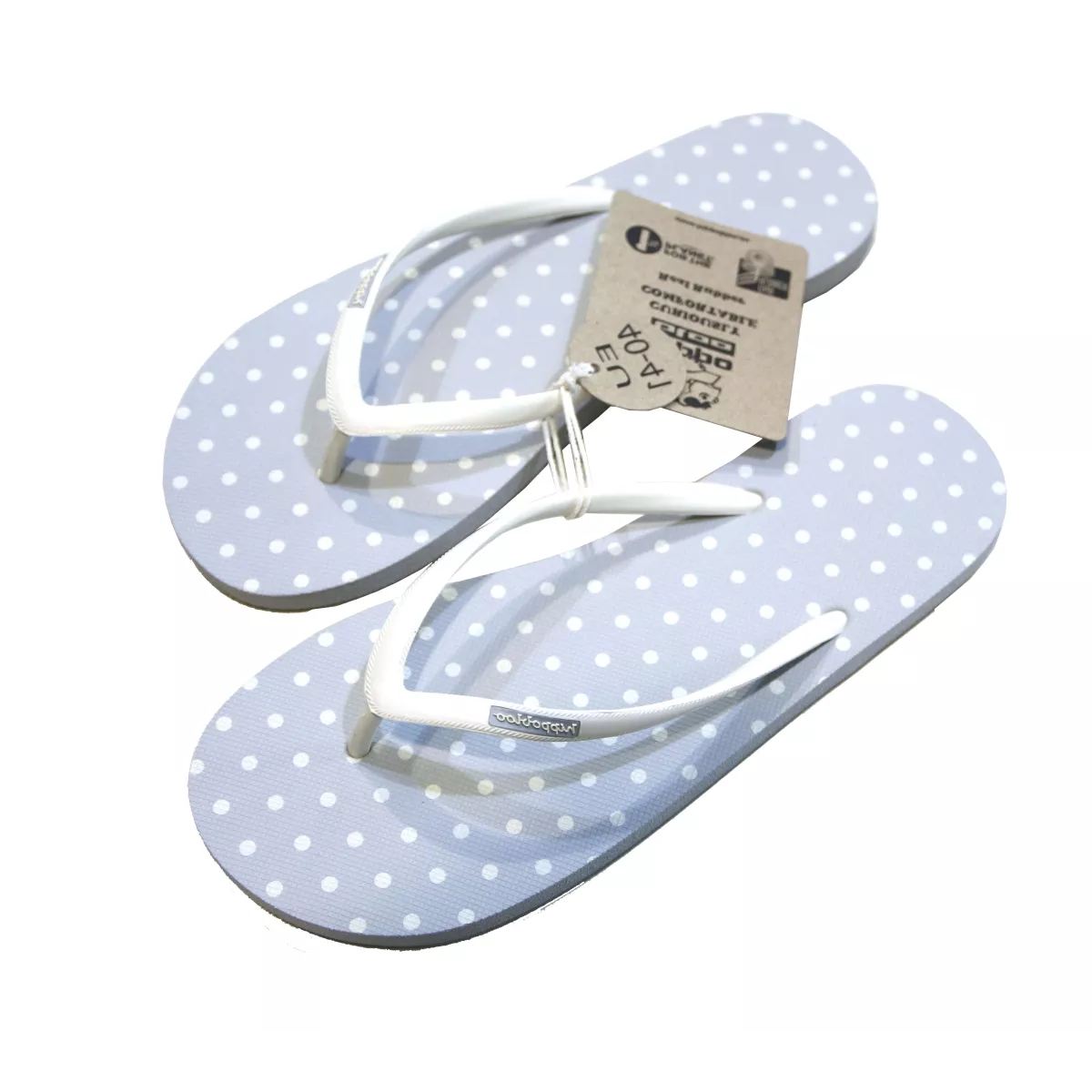 Tongs Largos femme bleu pastel pois coconut