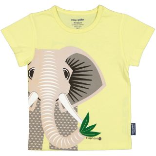 T-shirt enfant vert clair éléphant coton bio
