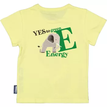 T-shirt enfant vert clair éléphant coton bio