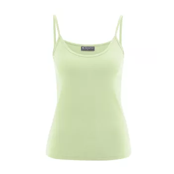Top moulant couleur vert match bretelles coton bio chanvre