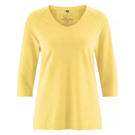 Haut raglan col v en chanvre coton bio