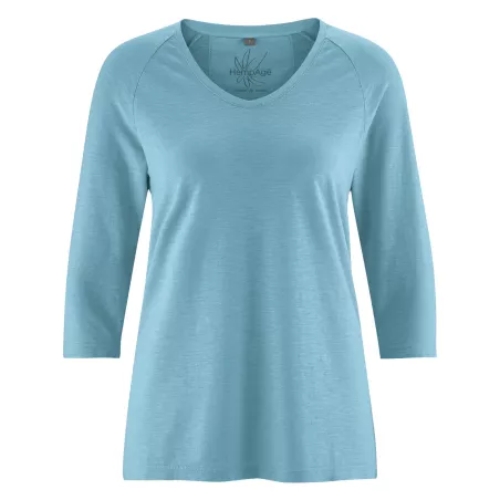 Haut raglan col v en chanvre coton bio