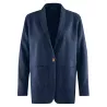 Blazer bio bleu marine chanvre, mode éthique femme