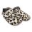 Chaussons cuir souple motifs tissés léopard