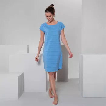 Chemise de nuit bleue 100% coton biologique marque Living Crafts