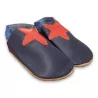 Chaussons bleus marine étoile rouge