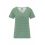 Tee shirt col V vert, top coton bio avec imprimé