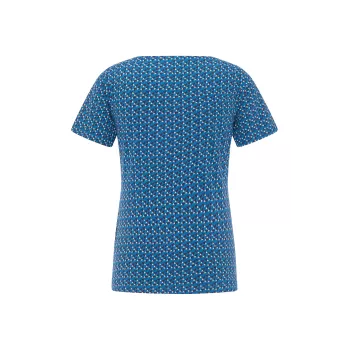Haut, top imprimé bleu certifié coton bio Gots