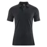 Polo vintage coton bio et chanvre noir