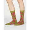 Chaussettes bambou et coton bio roses motif fleurs