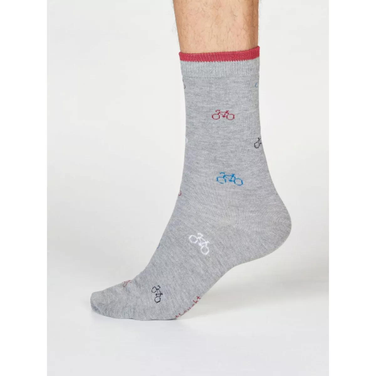 Chaussettes bleues ou grises avec imprimés cyclistes