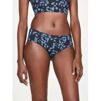 Slip bleu marine imprimé fleuris bambou coton bio 