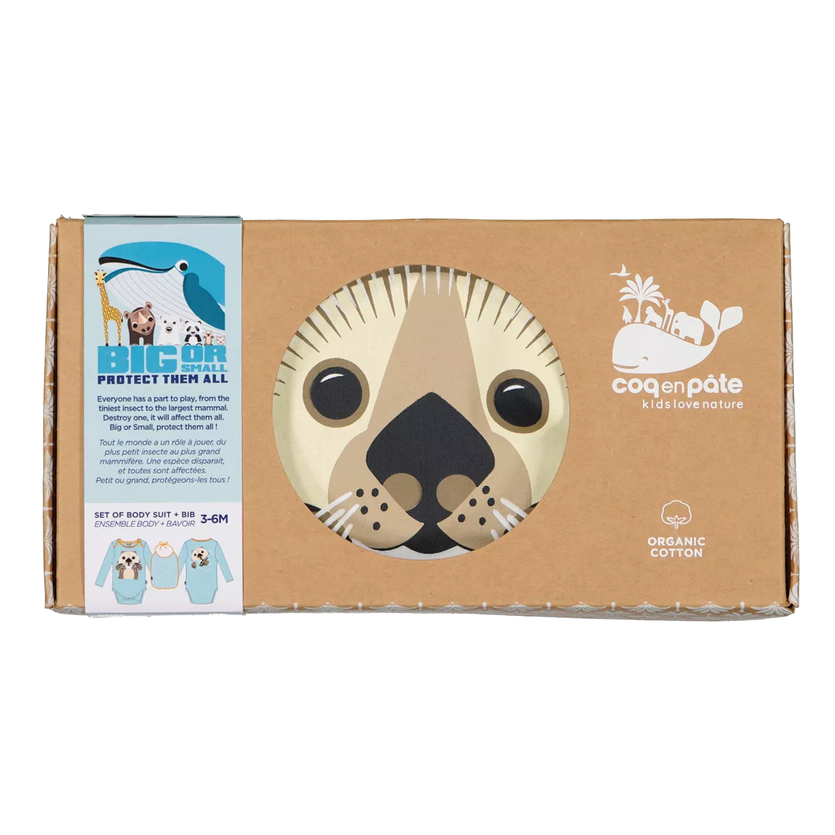 Pack Body Loutre manches longues et bavoir