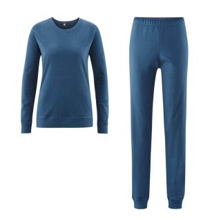Pyjama bleu 100% coton bio pour femme