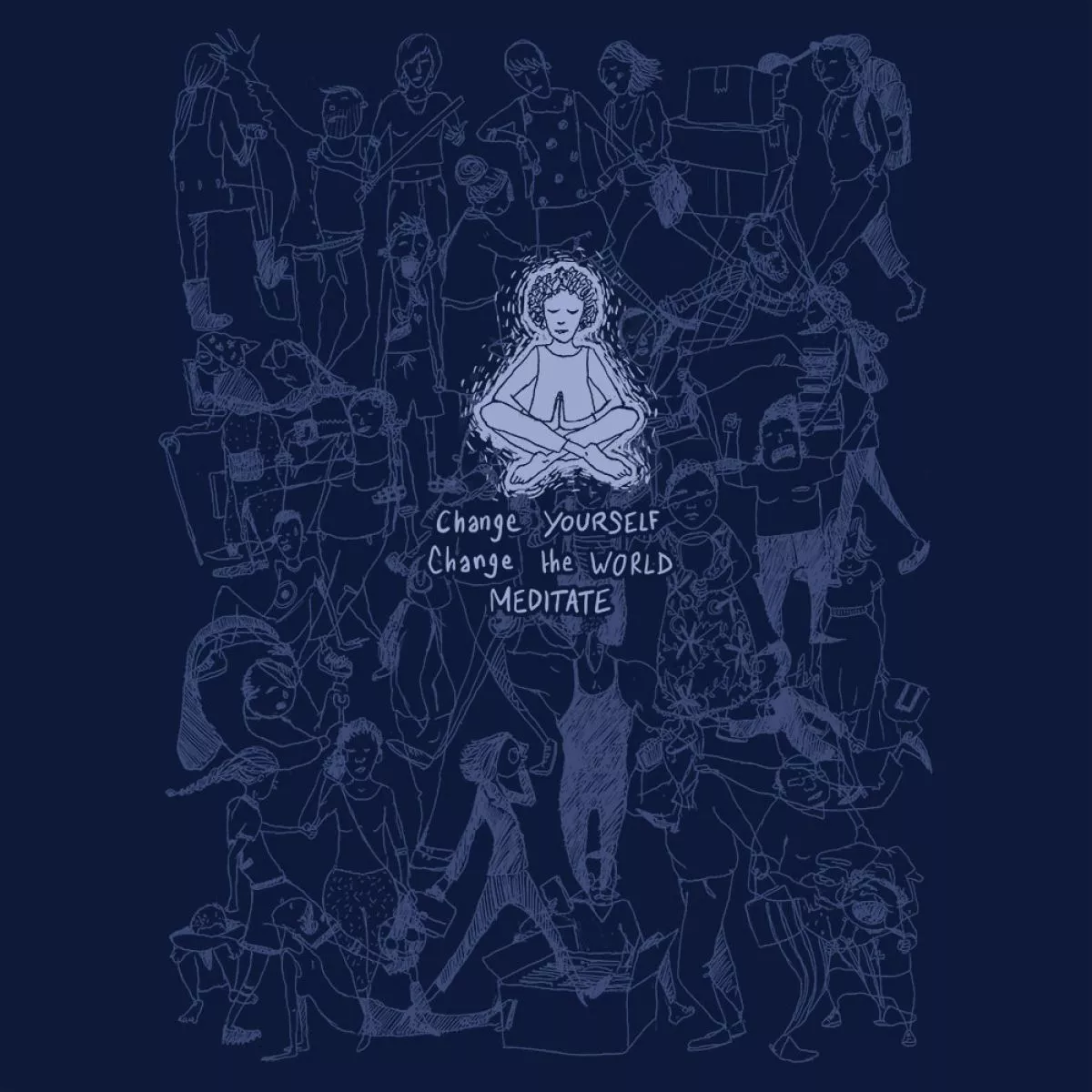 T-shirt "MEDITATE" manches courtes, 100% coton bio
