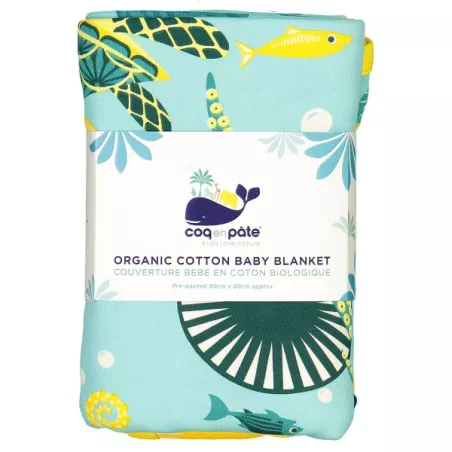 Couverture coton bio thème océan de la marque Coq en Pâte