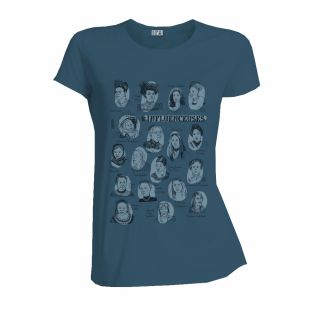 Tee-shirt coton bio "Influenceuses" bleu céleste 