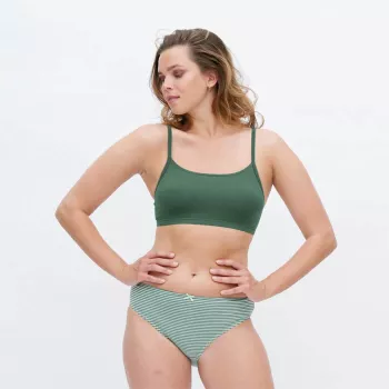 slip vert rayé vert et blanc