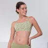 Brassière fleurie vert et blanc