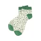 Socquettes blanches à pois vert femme Socquettes blanches à pois vert femme