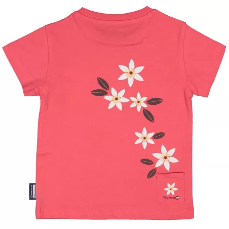 T-shirt col rond en coton bio rouge panda roux