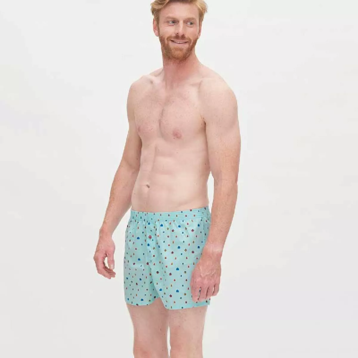 Lot de 2 caleçons bleu rayures et illustrations en coton bio