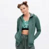 Sweat zippé coton bio vert