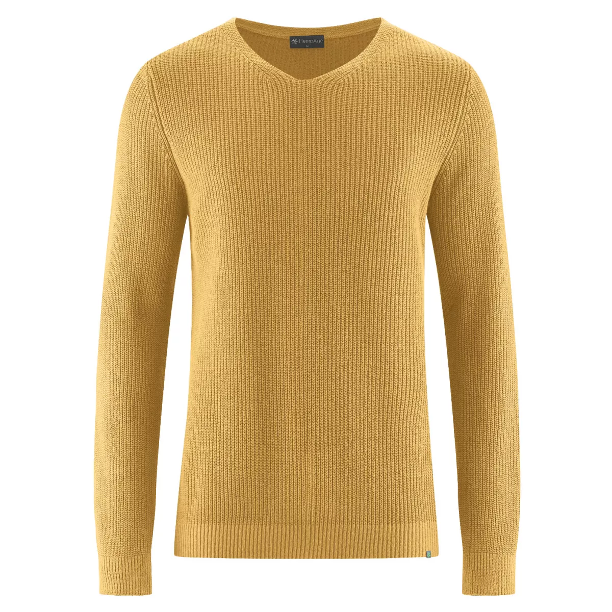 Pull Col V Confortable couleur ocre