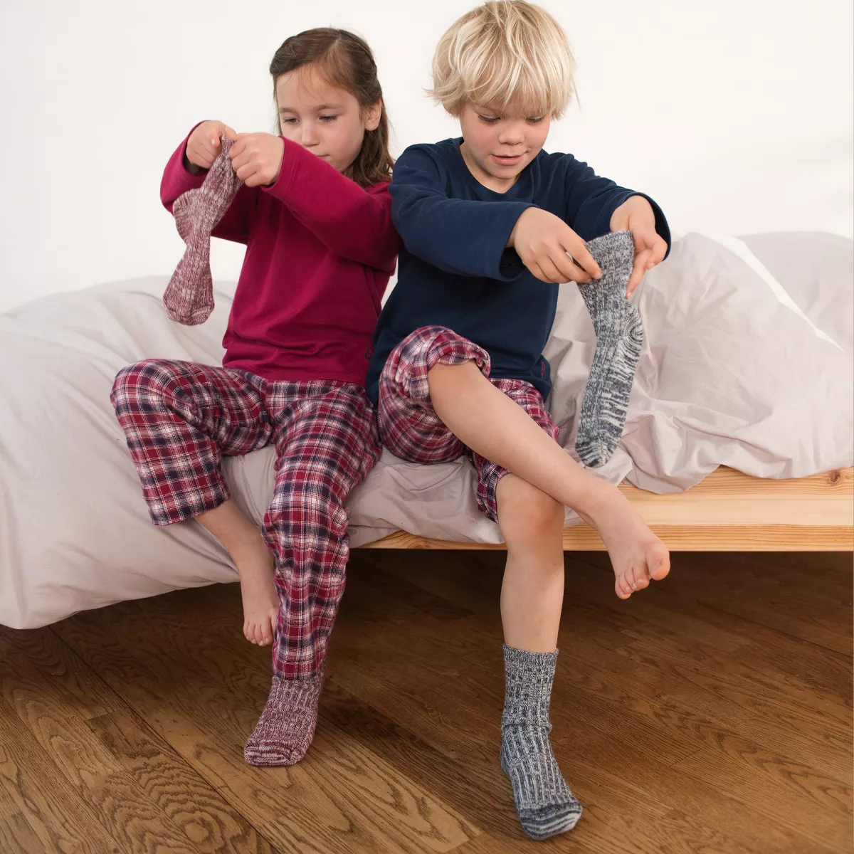 Chaussettes norvégiennes bleues enfant