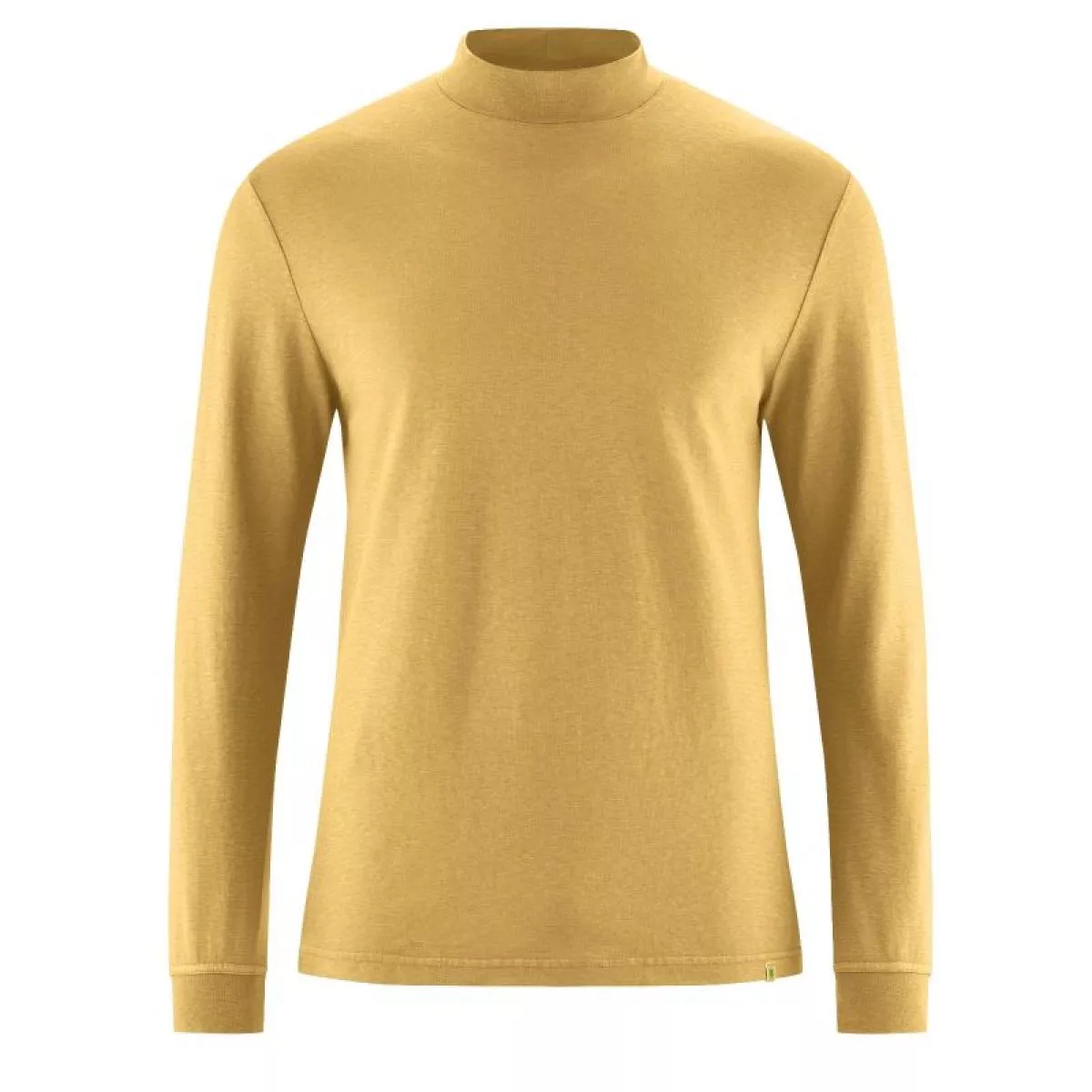 Pull col roulé ocre en chanvre