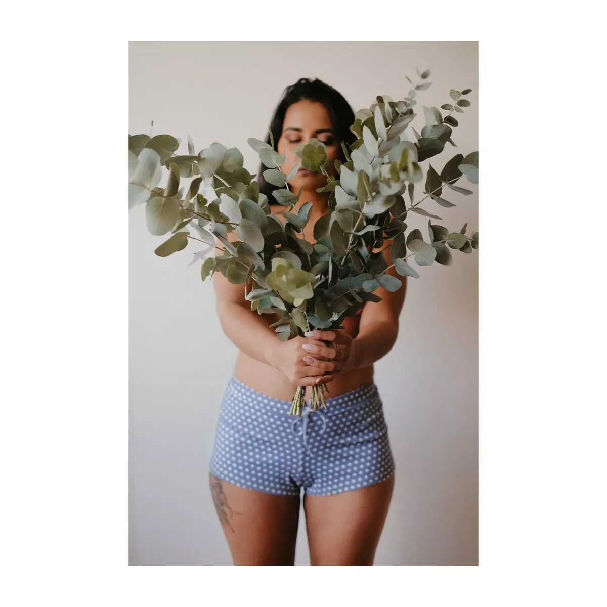 Short de nuit 100% coton biologique bleu