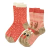 Lot de 2 paires de chaussettes éco-responsables avec motif cerf