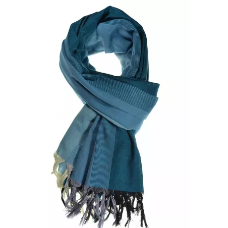 Cheche foulard camaieu bleu