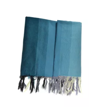 Cheche foulard camaieu bleu