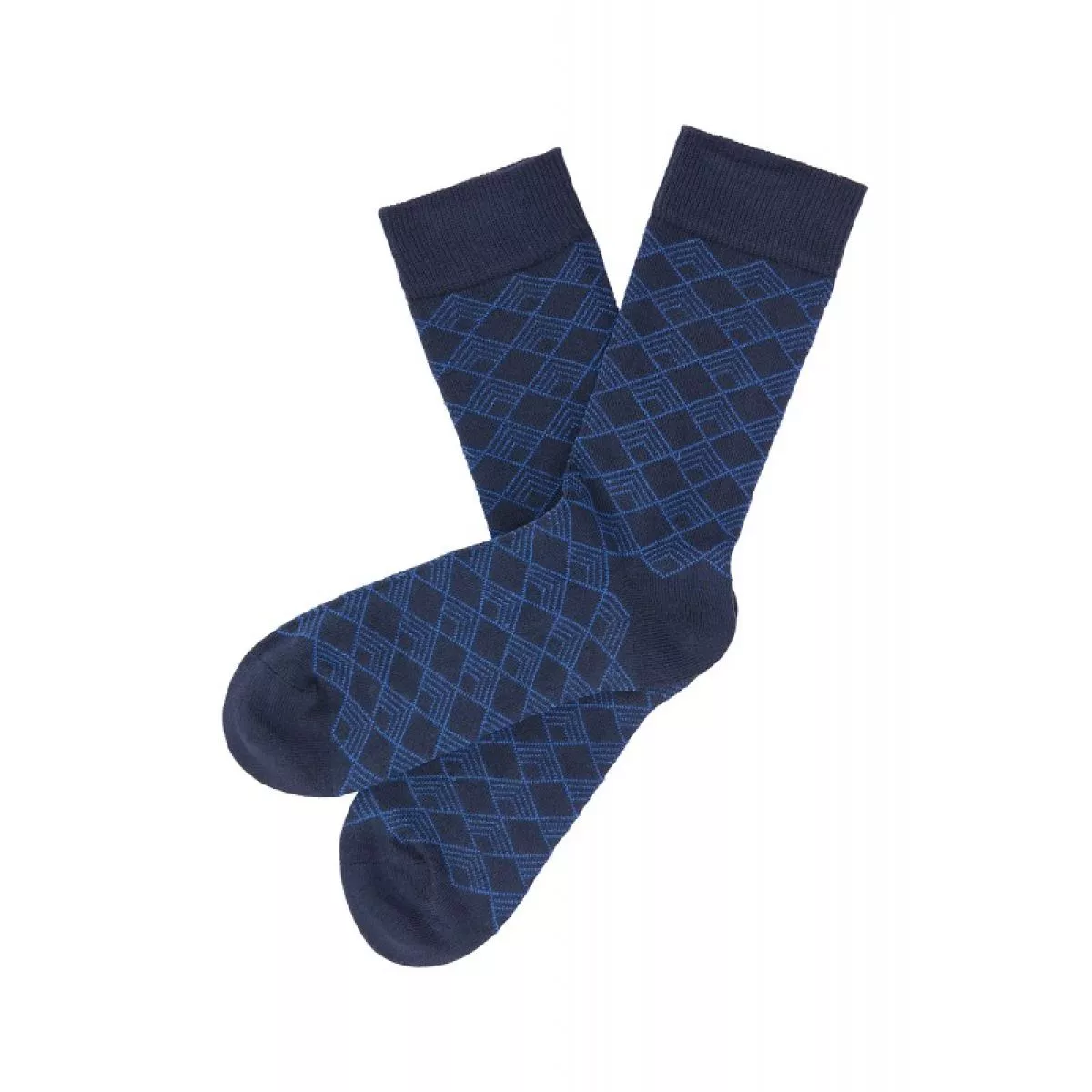 Chaussettes en Coton Design Rétro-Chic - Bleu