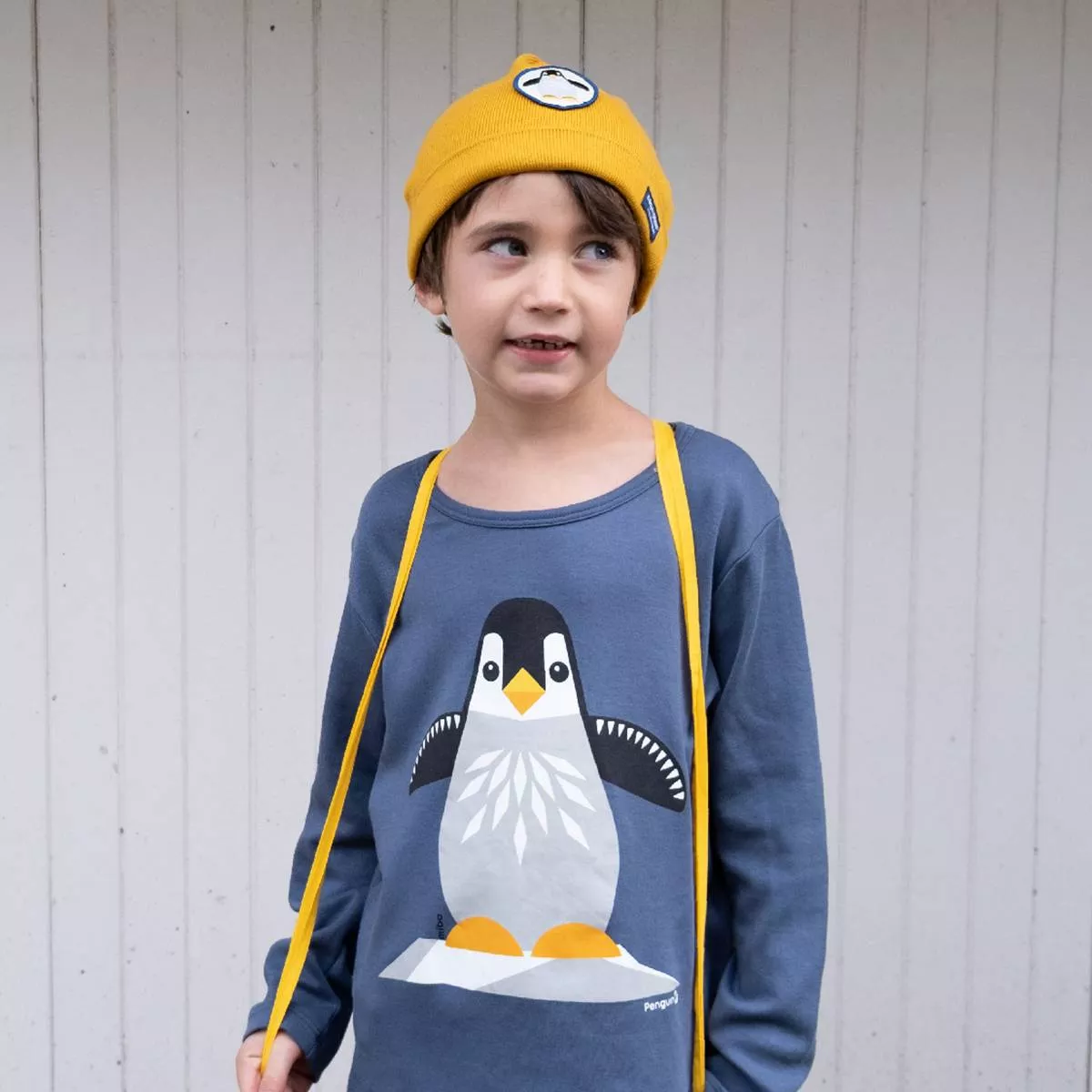 T-shirt enfant manches longues "PINGOUIN" - 100% Coton bio
