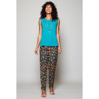 Pantalon gazania pour femme en viscose - bleu