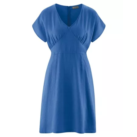 Robe élégante pour femme en chanvre et coton biologique - royal / smoke / hibiscus / blanc