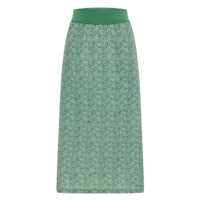 Jupe longue élégante en coton pour femme - imprimé floral - vert