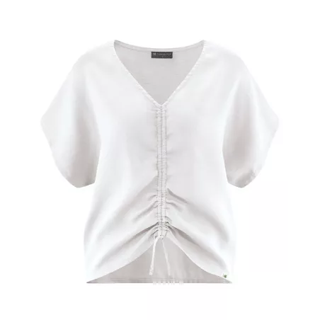 Chemisier avec ruban écoresponsable pour femme en chanvre et coton bio