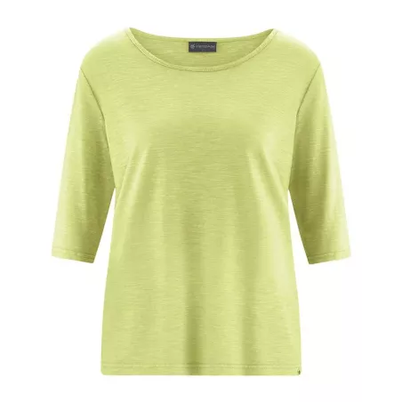 T-shirt écoresponsable pour femme en chanvre et coton bio avec manches mi-longues en jersey
