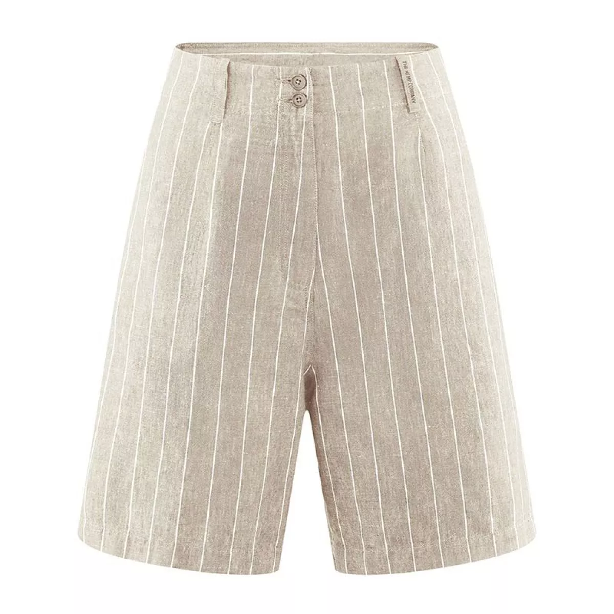 Bermuda femme en chanvre et coton bio avec motifs rayés tissés Bermuda femme en chanvre et coton bio avec motifs rayés tissés