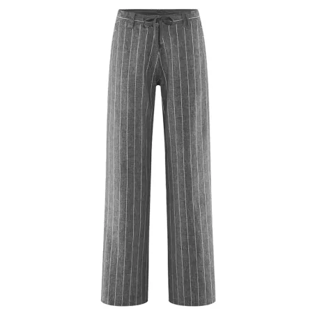 Pantalon Marlène élégant rayé pour femme en chanvre et coton biologique, tissé