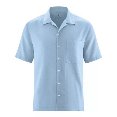 Chemise à manches courtes pour homme en chanvre et coton bio