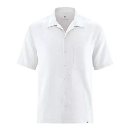 Chemise à manches courtes pour homme en chanvre et coton bio