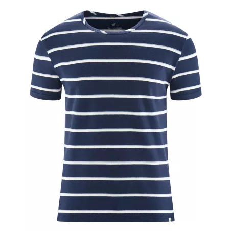 T-shirt Homme en chanvre et coton bio - motif rayé