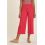 Pantalon ample pour femme en coton bio jersey rouge sorbet