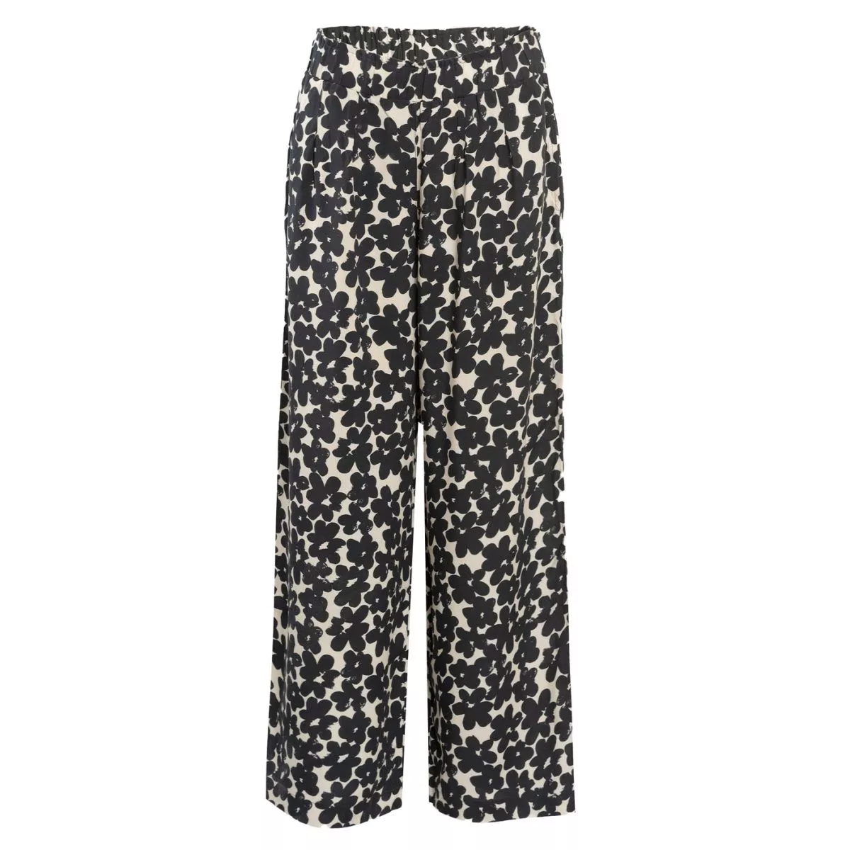 Pantalon en viscose, noir et blanc, MALOU