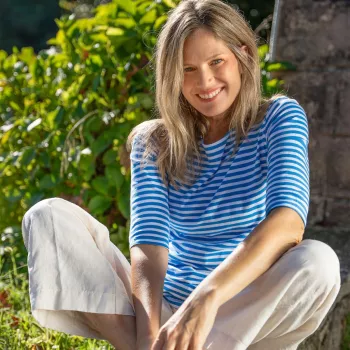 Tee-shirt bio bleu et blanc