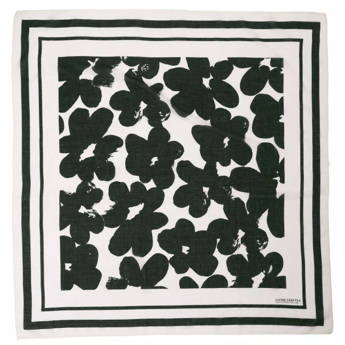 Foulard en coton bio, noir et blanc, RAYEN